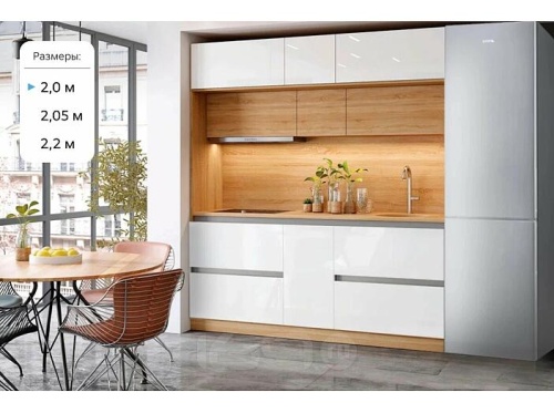 Кухонный гарнитур Карина белый глянец 2260x2000x570