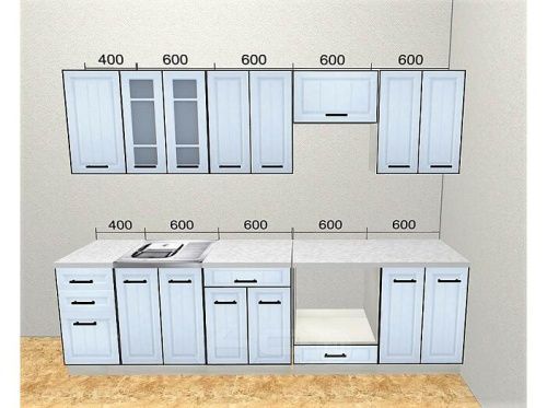 Модульный кухонный гарнитур Прага-02 белое дерево 2140x2800x600 фото 17