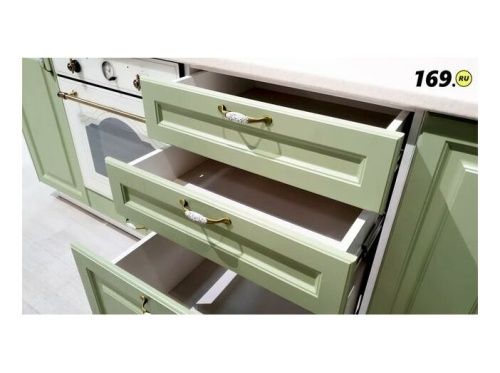 Модульный кухонный гарнитур Ницца-02 Зеленый | 330 см фото 8