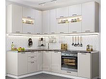 Модульный кухонный гарнитур Флэт-02 cashmere in 2s 2340x1700/2400x600