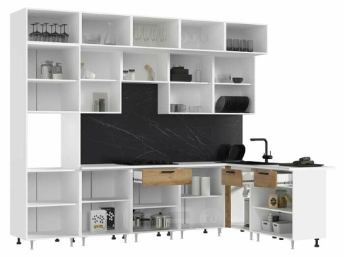 Кухонный гарнитур Рио дуб крафт 2500x3000/1800x600 фото 3