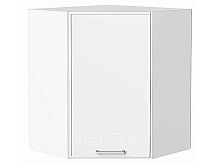 Шкаф верхний угловой Квадро Белый/Белый 716*600*600