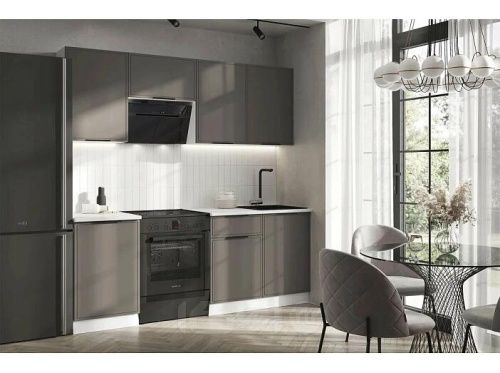 Кухонный гарнитур Николь холст вулканический 2150x2100x600