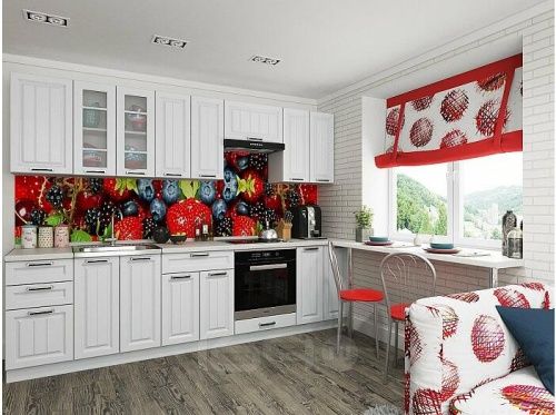 Модульный кухонный гарнитур Прага-02 белое дерево 2140x2800x600