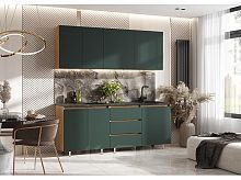 Кухонный гарнитур Челси изумруд 2140x2000x600