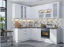 Модульный кухонный гарнитур Флэт white in 2s 2340x1700/2400x600