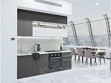 Модульный кухонный гарнитур Фьюжн-01 stormy silk, silky white 2340x2300x600