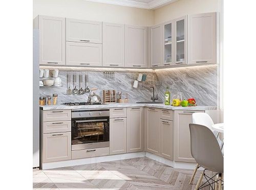 Модульный кухонный гарнитур Барселона-05 кашемир 2140x2200/1600x600