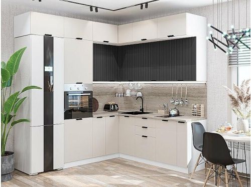 Модульный кухонный гарнитур Евро антрацит 2500x2400/1890x600 фото 2