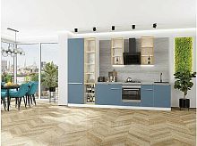 Модульный кухонный гарнитур Фьюжн-08 silky blue 2340x3400x600
