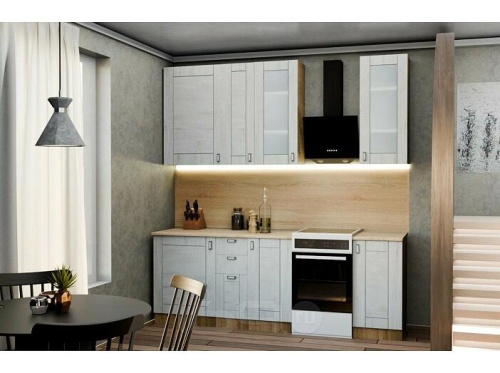 Модульный кухонный гарнитур Лофт nordic oak 2330x1700x600