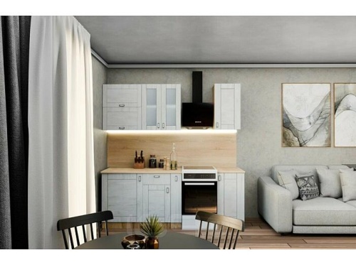 Модульный кухонный гарнитур Лофт nordic oak 2130x1600x600 фото 2