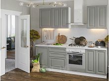 Модульный кухонный гарнитур Ницца Royal-01 Серый | 240 см