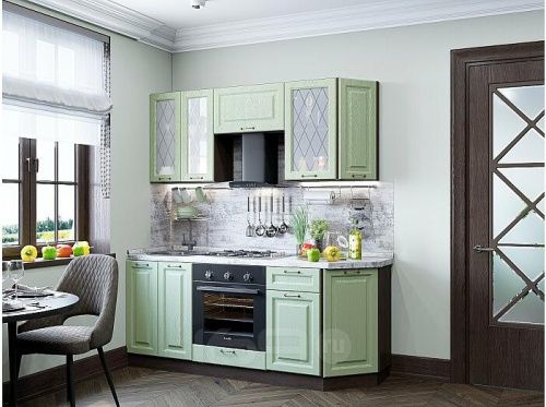 Модульный кухонный гарнитур Ницца-01 дуб оливковый 2140x1900x600