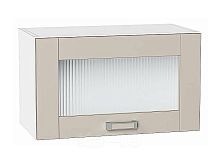 Шкаф верхний горизонтальный остекленный Лофт Cream Silk/Белый 358*600*320