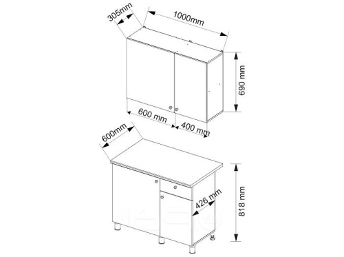 Кухонный гарнитур Деми белый 2090x1000x600 фото 4