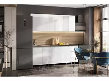 Кухонный гарнитур Челси белый глянец 2140x2000x600