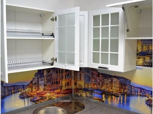 Модульный кухонный гарнитур Прага-02 белое дерево 2140x2800x600 фото 2