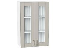 Шкаф верхний с 2-мя остекленными дверцами Лофт Grey Silk/Белый 920*600*320