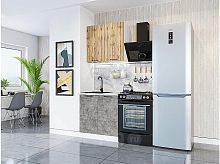 Модульный кухонный гарнитур Флэт-03 temple stone 2s, wotan oak 2s 2140x800x478