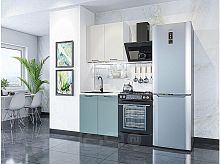 Модульный кухонный гарнитур Флэт-03 cashmere in 2s, grey-green in 2s 2140x800x478