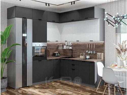 Модульный кухонный гарнитур Евро белый 2500x2400/1890x600