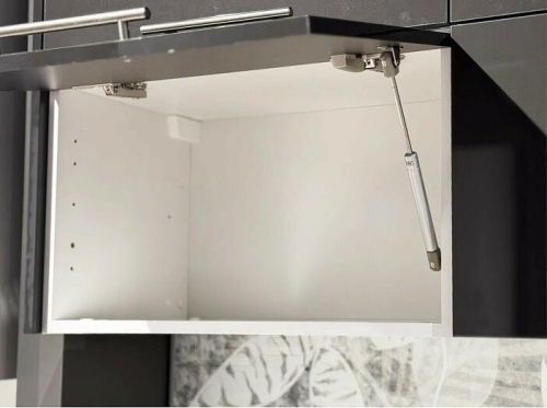 Модульный кухонный гарнитур Логика графит глянец 2134x1800x600 фото 3