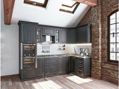 Модульный кухонный гарнитур Прага-01 венге премиум 2140x2600x600 фото 2