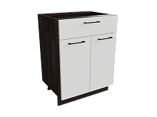 Шкаф Н601М с 2-мя дверцами и ящиком Мемфис ДБК/БЕЛ/СОФТ Ф41М