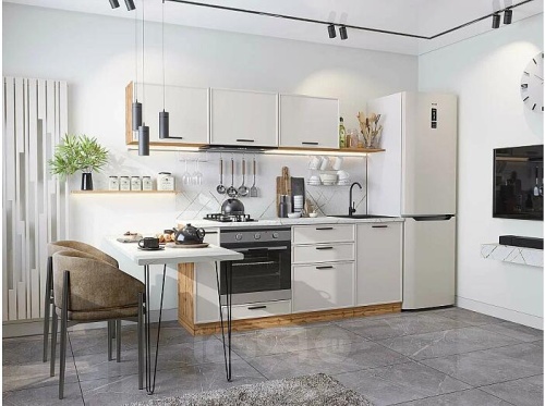 Модульный кухонный гарнитур Фрейм-01 cream silk 1782x2300x600