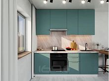 Модульный кухонный гарнитур Флэт grey-green in 2s 2340x2100x318