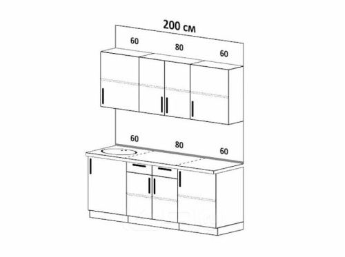 Кухонный гарнитур Оливия экзотическое дерево амазония, графит софт new 2000x2000x600 фото 2