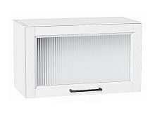 Шкаф верхний горизонтальный остекленный Сканди White Silkwood/Белый 358*600*320