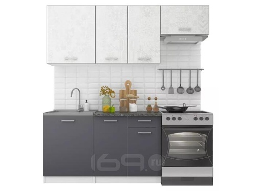 Кухонный гарнитур Бланка спринт, антрацит 2154x2000x600 фото 5