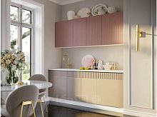 Кухонный гарнитур Оливия шарли pink, шарли мокко 2000x2000x600