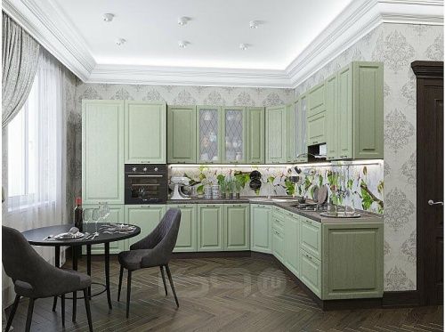 Модульный кухонный гарнитур Ницца-04 дуб оливковый 2340x3200/2700x600 фото 4