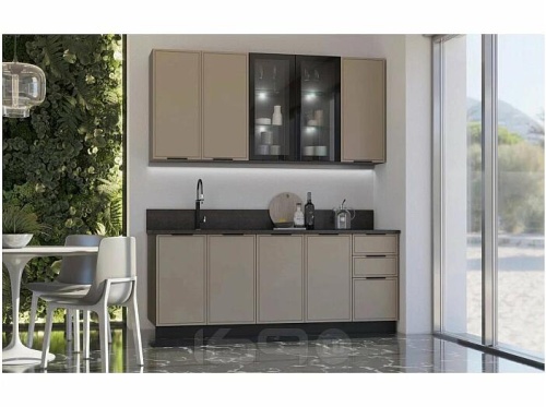 Кухонный гарнитур Николь холст латте 2140x2000x600