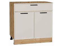Шкаф нижний с 2-мя дверцами и ящиком Фрейм Cream Silk Дуб Вотан 816*800*484