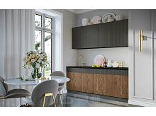 Кухонный гарнитур Оливия экзотическое дерево амазония, графит софт new 2000x2000x600