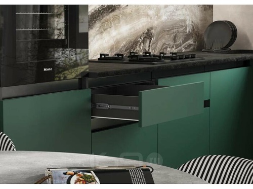 Кухонный гарнитур Техно-6 браш мени грин 2580x3000/1800x600 фото 3